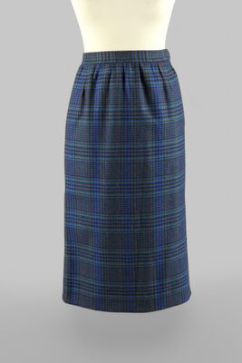 SAINT LAURENT rive gauche. Jupe mi-longue en lainage écossai… - Photo 1