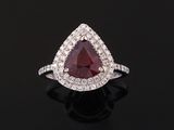 a pear shaped ruby and diamond ring