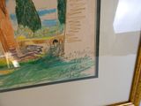 une photo d'un dessin représentant un canard, dans un cadre
