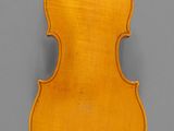 an old violin with a wooden back and a long neck