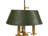 une image représentant une lampe surmontée d'un abat-jour vert