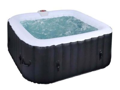 an inflatable hot tub is shown on a white background