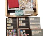 a lot of stamps in a box on the table
