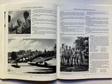a book with pictures of people standing around a plane