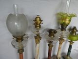 a lot of glass and metal items on a table