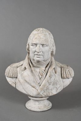 an image of a bust of a man wearing a suit and tie