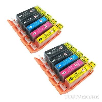 lot de 4 cartouches d'encre compatibles avec les imprimantes Canon
