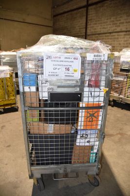 a cart that has a lot of boxes in it