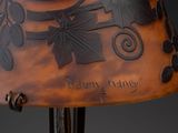 a lamp that has a lamp shade on top of it