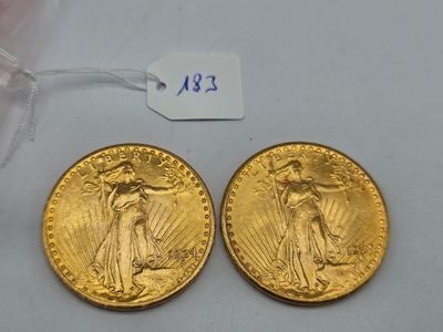 deux pièces d'or, dont l'une est un « Saint Gaudet » et l'autre un « Saint Gaude »