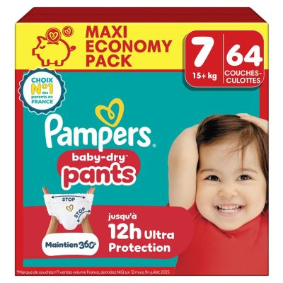 246 / Paquet de 64 Couches-Culottes PAMPERS Baby-Dry P…