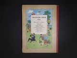 an old children ' s book with a picture of a group of people on it