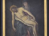 un tableau représentant un homme allongé par terre à côté d'une femme