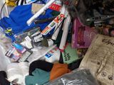 a white bag full of items that are in it