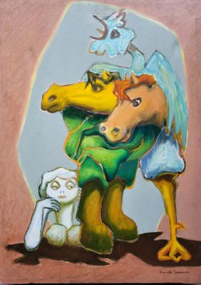 Ernesto TAVERNARI (1911-2007). Peintre surréaliste italien.