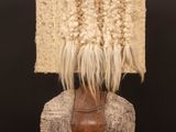 a picture of a head made out of sheep ' s wool