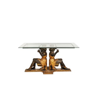 Table Centrale EN Bois SculptÉ, LaquÉ ET DorÉ, Xixe-Xxe SIÈC…