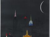 an image of a black and white picture of a city at night