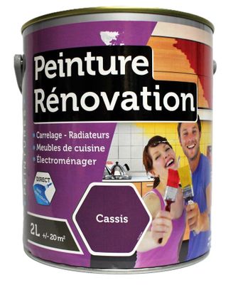 la peinture est violette et blanche, avec une bande noire dessus