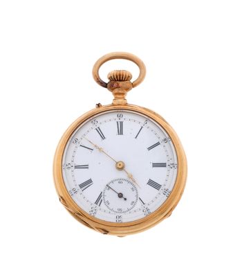 une vieille montre de poche en or avec des chiffres romains et des chiffres romains