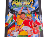 a book with a picture of a soccer game on it