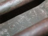 a close up of a rusted piece of metal