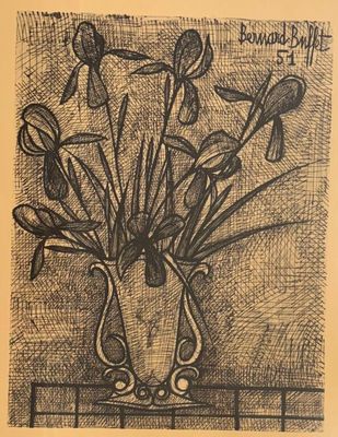 Bernard Buffet. Bouquet de fleurs. - Photo 1