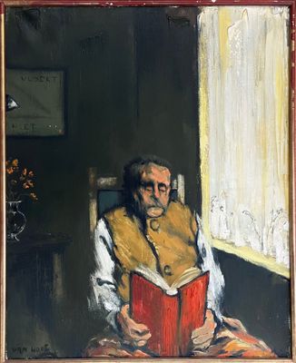 VAN HOOF Jef (1928-1986) Homme lisant