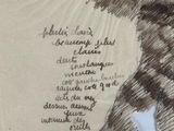 a drawing of a giraffe with a poem on it