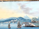 une image d'une peinture de bateaux dans l'eau
