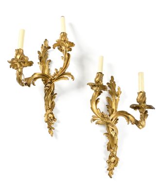 pair of gilet wall sconces in the style of louis xv