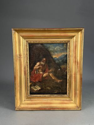 ECOLE FLAMANDE XVIIème siècle. Saint Jérôme, huile sur toile…