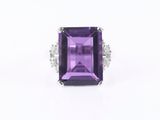 an amethorate and diamond cocktail ring