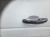 a close up of a door handle on a white car