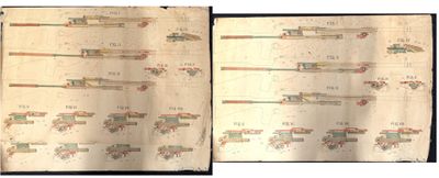 two pages of an old book with different designs on them