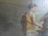 un tableau représentant deux femmes debout l'une à côté de l'autre