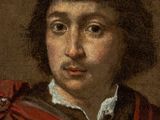 portrait of a young man in a red cloak