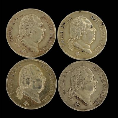 quatre souverains d'or du roi George II et de la reine Victoria