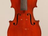 a close up of a violin with a bow on a white background
