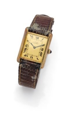 cartier an 18ct gold manual wind wristwatch