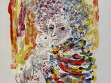 an image of a painting of a woman with flowers in her hair