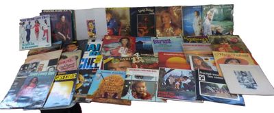 Important ensemble de vinyles T33 dont Sheila, Dalida, Claud…