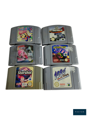 six cartouches de jeux Nintendo empilées les unes sur les autres