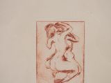 a drawing of a nude woman sitting on a chair