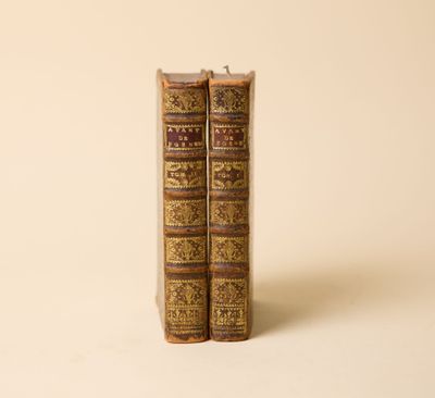 deux vieux livres posés l'un sur l'autre sur une surface blanche