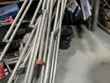 a lot of pipes that are sitting on the floor