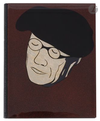 a painting of a man wearing a hat and glasses