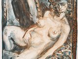 une image d'une peinture représentant une femme allongée sur un lit