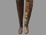 pair of brown leather boots on a gray background