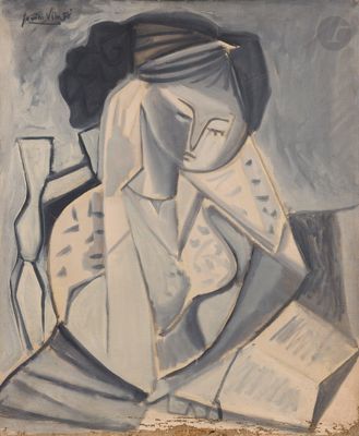 une image d'une peinture représentant une femme lisant un livre